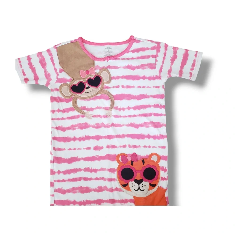 Gymboree Girls 12 Jungle Animal Cotton Pajamas Gymmies Tiger